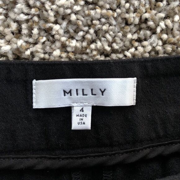 Milly New York Black Stretch Wool Mid Rise Regular Taper Dress Pants Womens Sz 4 - Picture 3 of 11